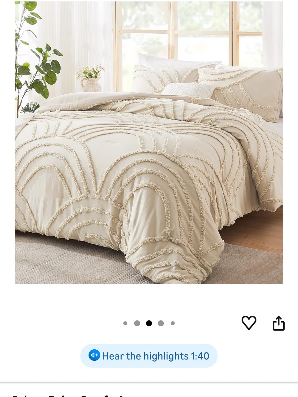 Beige Comforter Quilt Set - Soft Textured Bedding